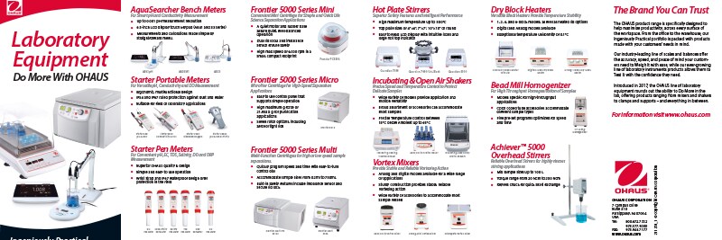 OHAUS Lab Equipment Brochure