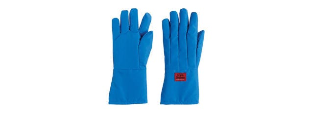 Tempshield™ Cryo-Gloves™ blå vandtætte kryohandsker i midt-armslængde