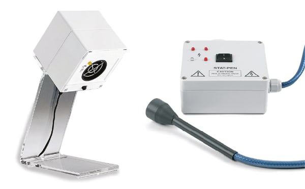 Figure 4: Ionizers and anti-static pens for static reduction Figure 4: Ionizers and anti-static pens for static reduction